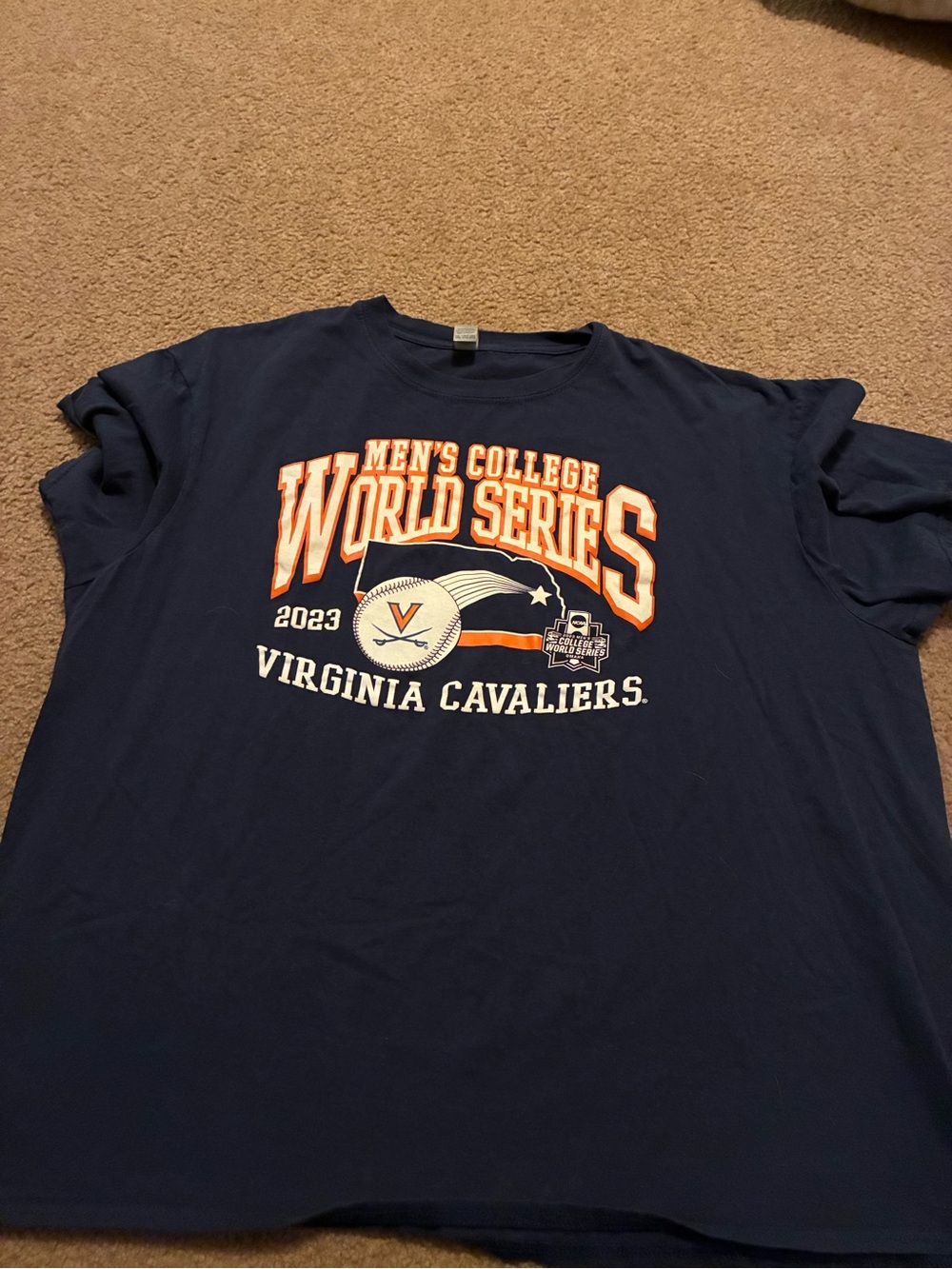 Virginia Cavaliers 2023 Men's College World Series Navy T-Shirt